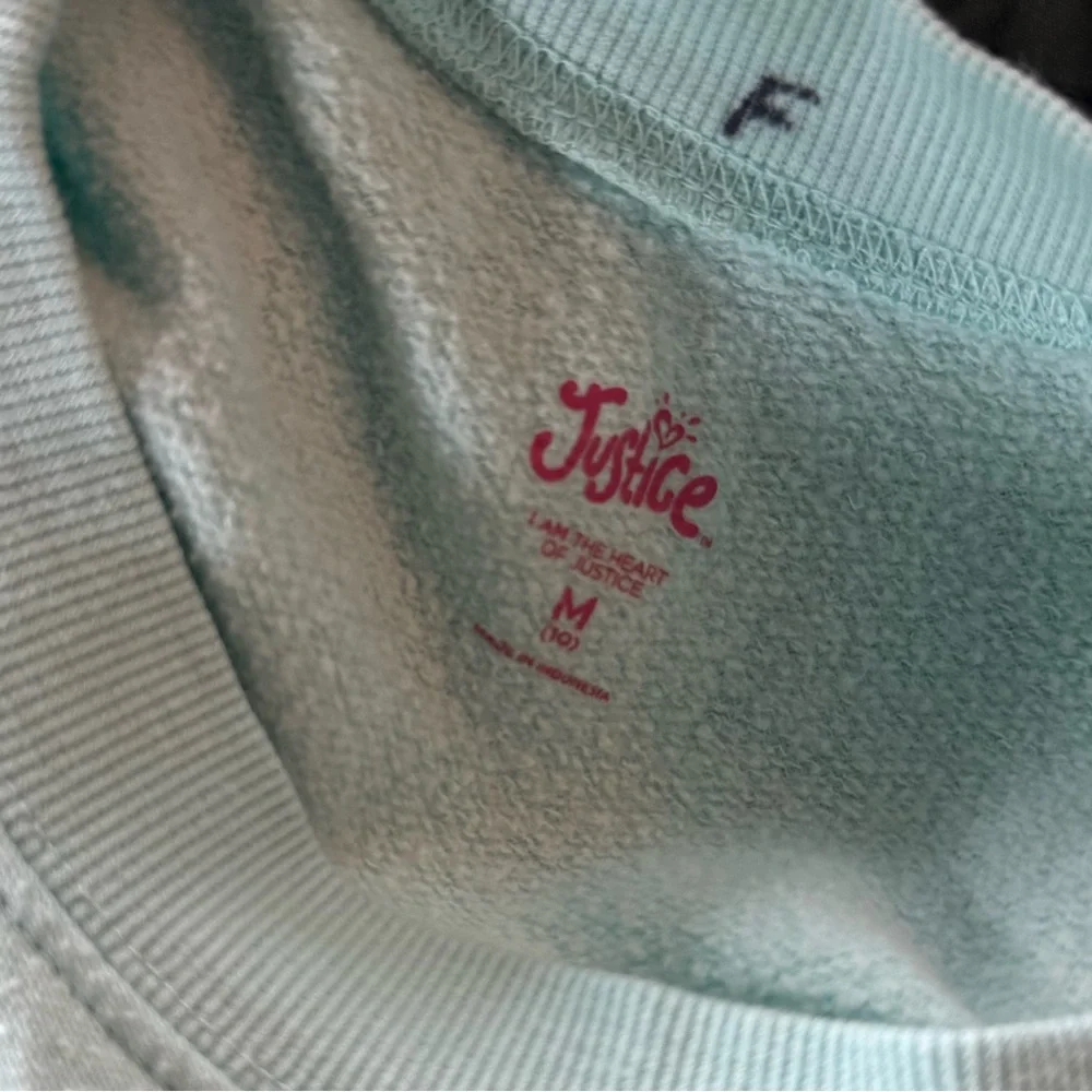 Justice Teal Graphic Sweatshirt Girls Medium